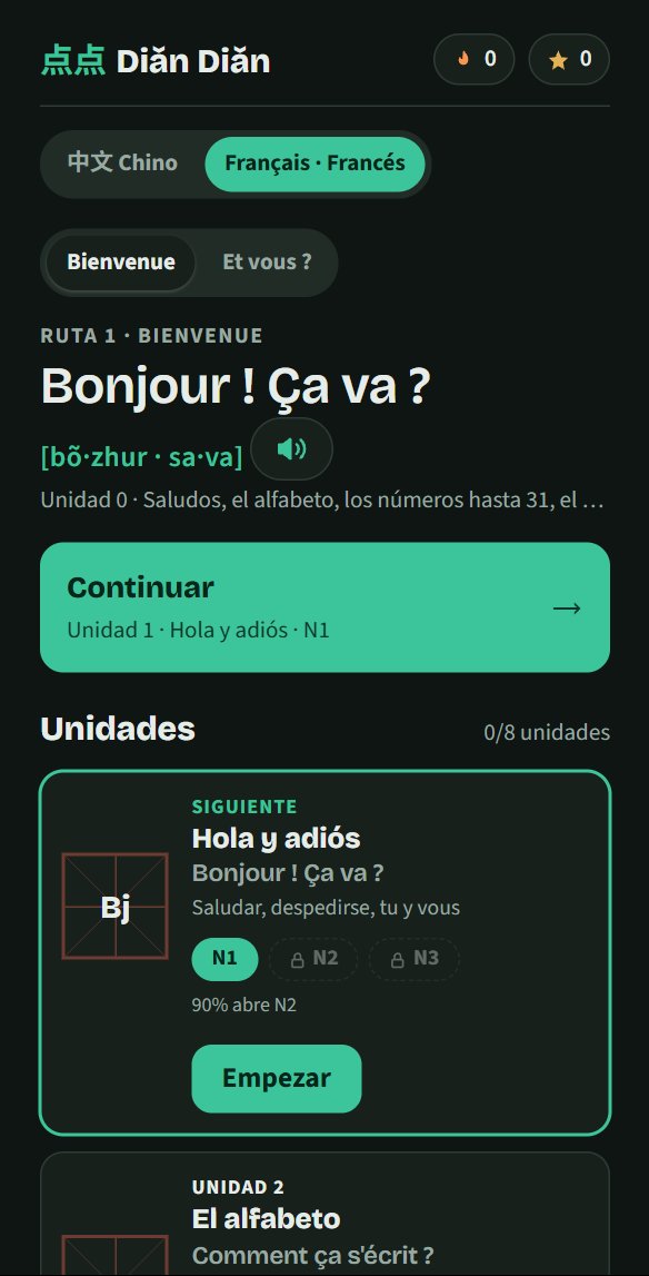 Diǎn Diǎn — inicio en francés